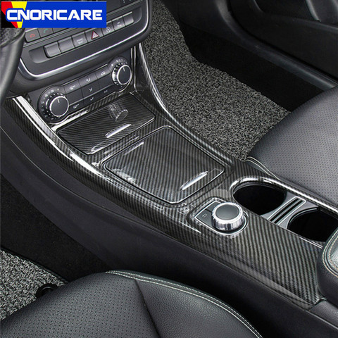Carbon Fiber Style Car Center Console Water Cup Holder Panel Decoration ABS 3pcs For Mercedes Benz GLA CLA A Class 2013-18 LHD ► Photo 1/6