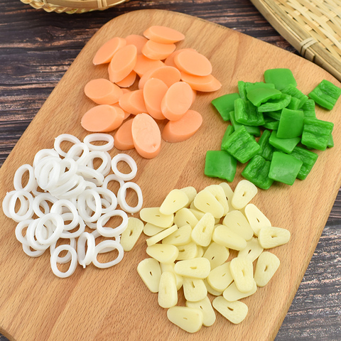 20Pcs/Packs Simulation Vegetable Sliced Pepper Ham Garlic Squid Ring Models Wedding Home Restaurant Kitchen Garden Decor Foods ► Photo 1/6