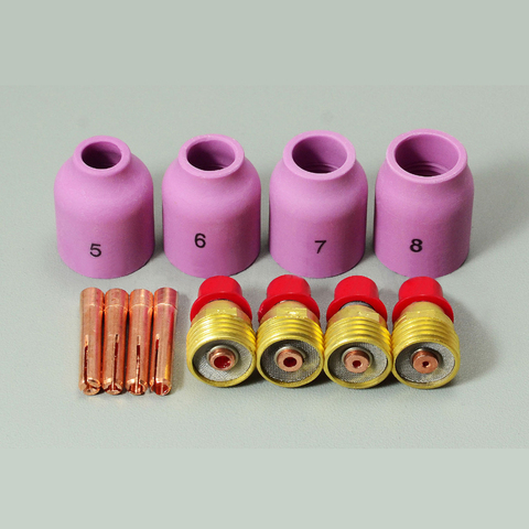 TIG KIT Gas Lens Alumina Nozzle Collet Bodies Fit TIG Welding Torch WP SR DB 9 20 25 12PK ► Photo 1/2