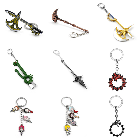 The Seven Deadly Sins Escanor Rhitta Keychain Anime Jewelry Nanatsu No Taizai Axe Bottle Opener Key Chain Key Rings Men Trinkets ► Photo 1/5