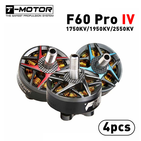 4pcs/lot T-motor F60 Pro IV IIII Generation 4 2207 1950KV 2550KV 5-6S Brushless Motor T5146 T5150 Props for RC FPV Racing Drone ► Photo 1/6