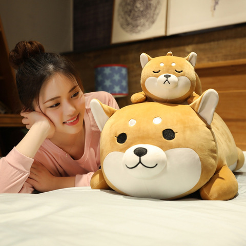 New Arrival 35-75CM Cute Corgi & Shiba Inu Dog Plush Toys kawaii Lying Husky Pillow Stuffed Soft Animal Dolls Children Baby Gift ► Photo 1/6