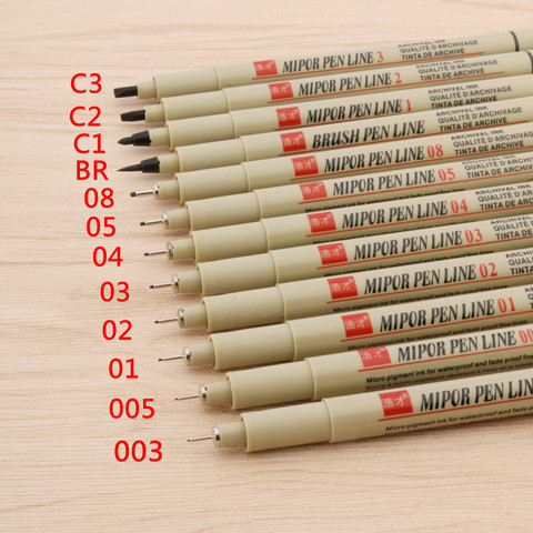8Pc Needle Drawing Pen Set For Sketch Cartooning Signature 005 01 02 03 04 05 07 08  Art Markers ► Photo 1/6