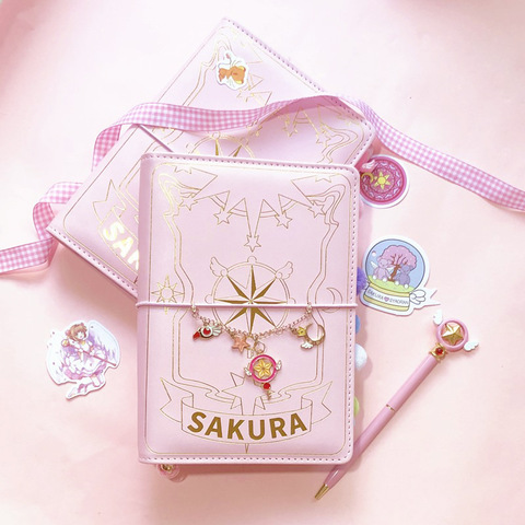 3 Styles Card Captor Sakura Anime Action Figure Printed Paper Handbook Magic Notebook Lovely Moon Star Diary Book Stationery Set ► Photo 1/6