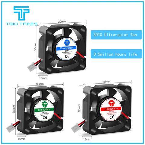 3010 Cooling Fan 12V 24V 2 Pin with Dupont Wire Brushless 30*30*10 Cool Fans Part Quiet DC 40m Cooler Radiato 3D Printers Parts ► Photo 1/6