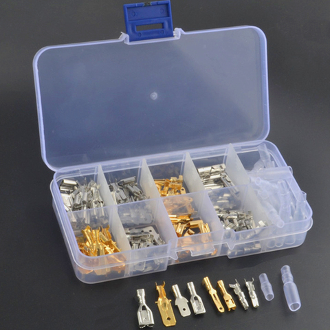 150pcs Male and Female Car Spade Connector Splice Crimp Wire Terminals Assortment Kit with Insulating Sleeve for Motorcycle Bike ► Photo 1/6