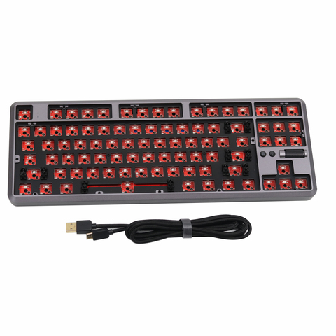 87KEY dual mode 87% custom mechanical keyboard rgb switch leds hot swapping socket Bluetooth keyboard ► Photo 1/5