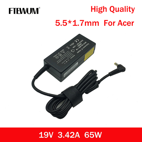 Laptop Charger Adapter 19V 3.42A 65W 5.5*1.7mm Power Supply  For Acer Aspire 5315 5630 5735 5920 5535 5738 6920 7520 6530G 7739Z ► Photo 1/6