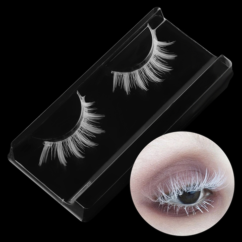 Hot Fashion White Eyelashes Cosplay Makeup Natural Long Eyelashes Extension Cross Strip False Eye Lashes Beauty Makeup Tools ► Photo 1/6