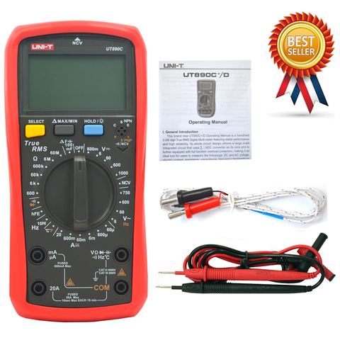 UNI-T UT890C True RMS Digital Multimeter with Backlight AC/DC Frequency Multimeter Ammeter Multitester Free Shipping ► Photo 1/6