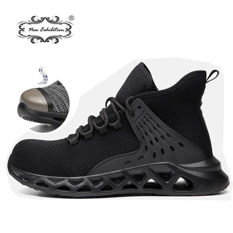 New exhibition 2022 fashion Work Safety Shoes Men's Steel Toe Cap Protective Indestructible Work Boots Plus Size Safety sneakers ► Photo 1/6