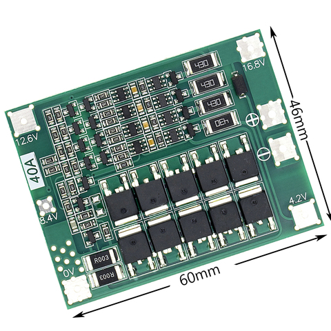 4S 40A Li-ion Lithium Battery 18650 Charger PCB BMS Protection Board with Balance For Drill Motor 14.8V 16.8V Lipo Cell Module ► Photo 1/6