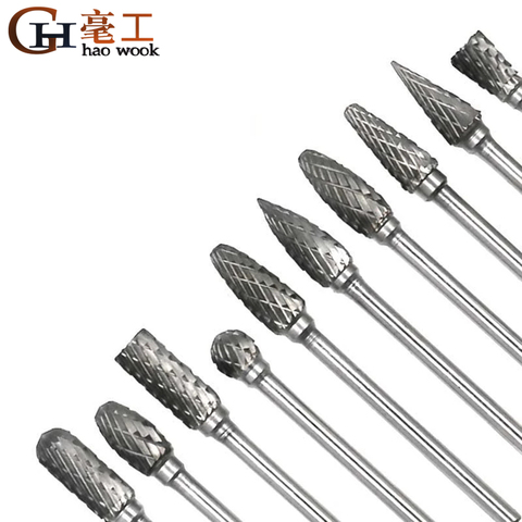 10pcs/set 3*6MM Double text  Head Tungsten Carbide Rotary Tool Point Burr Die Grinder Abrasive Tools Drill Milling Carving Bit ► Photo 1/6