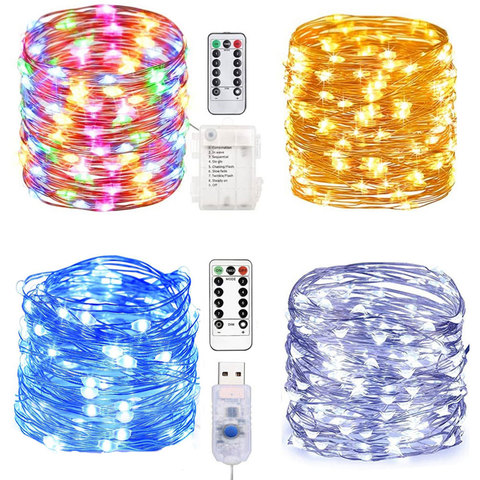 10M USB LED String Light Battery-operated Fairy Garland Christmas Lights 5M Outdoor for Home Wedding Room Bedroom Decoration ► Photo 1/6