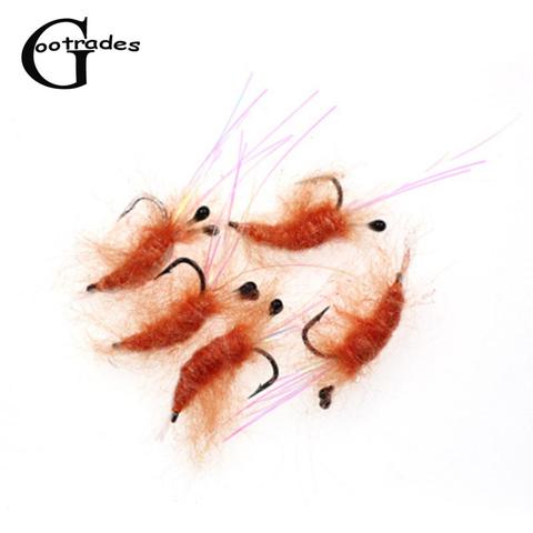 5Pcs Creative Feather+Fiber Handmade Streamer Fly Muddler Fly Trout Leech Fishing Artificial Lures Random Color Shrimp Lure Bait ► Photo 1/6