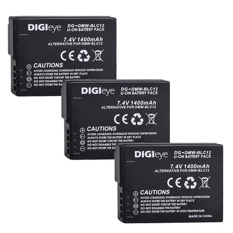 3Pcs DMW-BLC12 BLC12E BLC12PP DMWBLC12 Batteries for Panasonic Lumix DMC-G5 G6 G7 GX8 G85 GH2 DMC-FZ200 FZ1000 FZ300 ► Photo 1/6