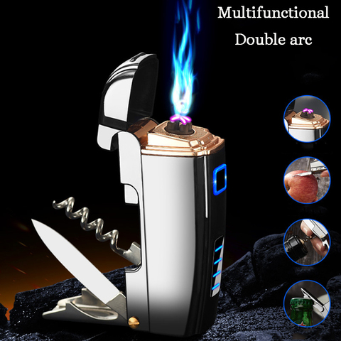 Metal Windproof Electric Lighter Gadgets For Men USB Charging Creative Cute Cool Lighters Dropshipping Suppliers ► Photo 1/6