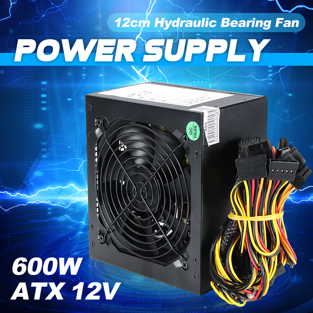 LEORY 600W PC PSU Power Supply Black Gaming Quiet 120mm Fan 20/24pin 12V ATX New computer Power Supply For BTC ► Photo 1/6