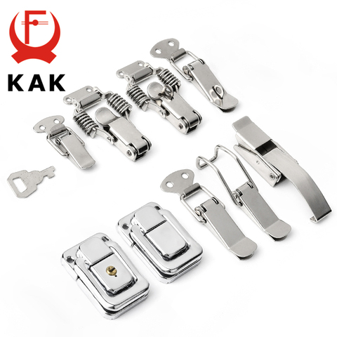 5PCS KAK J107 Hardware Cabinet Boxes Spring Loaded Latch Catch Toggle Hasp 46*21 Mild Steel Hasp For Sliding Door Simple Window ► Photo 1/6