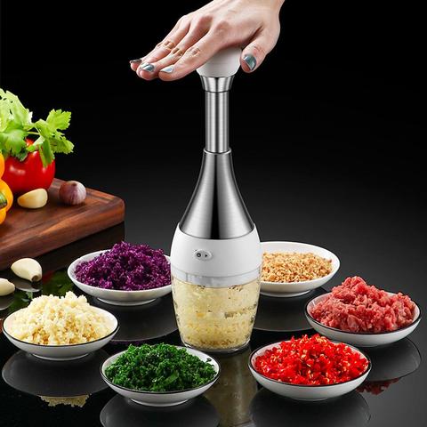 Bowling Shape Garlic Chopper Stainless Steel Food Processor Quick Powerful Vegetable Shredder Dicer For Meat Fruits Herbs Onions ► Photo 1/6