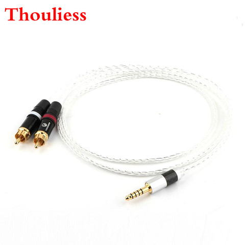 Thouliess Hi-end Silver Plated 4.4mm Balanced to 2 RCA Audio Cable 4.4mm Balacned Upgrade Cable for WM1A/1Z PHA-1A/2A Z1R ► Photo 1/6