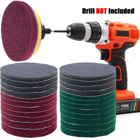 26 Pcs Power Scouring Pads Cleaning Brush Drill Kit 4 Or 5 Inch for Kitchen Bathroom Auto Group Shower Tub Sanding Car Headlight ► Photo 1/6