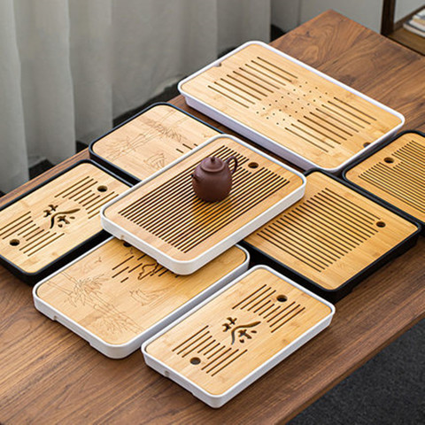 Bamboo Tea Tray Pu'er tea Tea Board  1PC Drainage Water Storage kung-fu Tea Set Tea Table Chinese Tea Room Board Ceremony Tools ► Photo 1/6