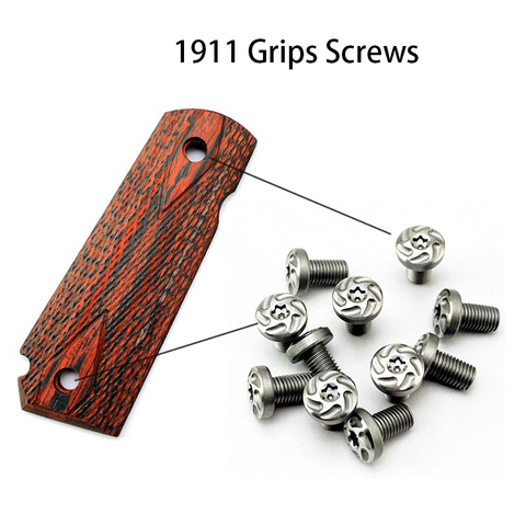 Customized 4Pieces 1911 Grips Screws Stainless Steel CNC T8 Plum Screw 1911 Roasting blue Grip Nail ► Photo 1/6