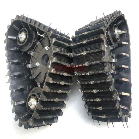 Self-Made Four-Wheel Electric Kart ATV Parts Modified Snow Skibob Rear Axle Triangle Track Anti-Skid Wheel ► Photo 1/5