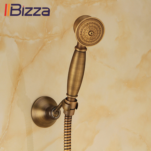 Solid Copper Antique Brass Handheld Shower Telephone Style Bronze Bathroom Hand Shower Head Spray Water Saving With 1.5m Hose ► Photo 1/6