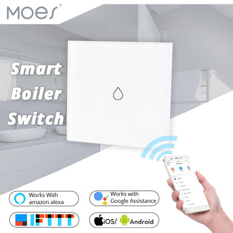 WiFi Smart Boiler Switch Water Heater Smart Life Tuya APP Remote Control Amazon Alexa Echo Google Home Voice Control Glass Panel ► Photo 1/6