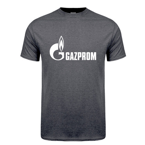 Russia Gazprom T Shirt Men Summer Short Sleeve Cotton Gazprom T-shirts Man Tops Fashion Cool Tshirts LH-187 ► Photo 1/6