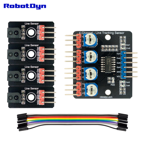 Line tracking Sensor, 4-channel competable with Arduino IDE for DIY Electronics ► Photo 1/6