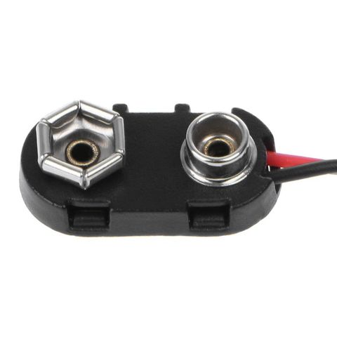 PP3 9V Battery Clip Connector I Type Tinned Wire Leads 150mm Black Red ► Photo 1/6