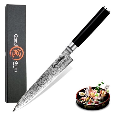GRANDSHARP Damascus Kitchen Knife 5.9 Inch Utility Knife 67 Layers vg10 Japanese Damascus Steel Kitchen Knives Chef Knife Gift ► Photo 1/6