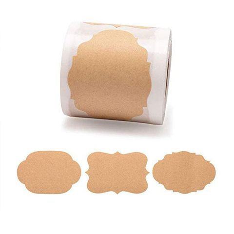 1 Roll (300pcs) Mason Jar Glass Bottle Adhesive Labels Blank Natural Kraft Sealing Sticker For Cake Baking Packing ► Photo 1/5