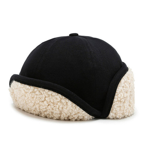 Novelty Winter Thermal Bomber Hats For Men Women New ins Style Velvet Thicken Lamb Wool Biker Windproof Hat Earmuffs Cap Ski Cap ► Photo 1/6