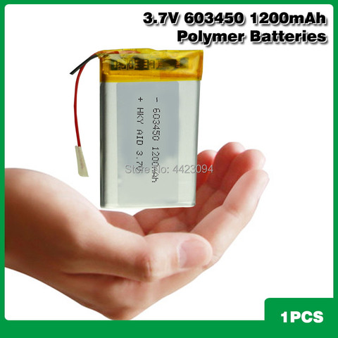 3.7V 1200mAh 603450 Lithium Polymer LiPo Rechargeable Battery 3 wires For GPS PSP DVD mobile video game PAD E-books tablet PC ► Photo 1/6
