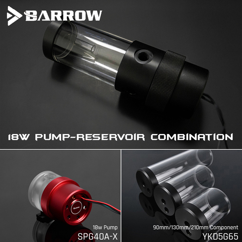 Barrow SPG40A-X, 18W PWM Combination Pumps, Wite Reservoirs, Pump Reservoir Combination, 90/130 / 210mm Reservoir Component ► Photo 1/6