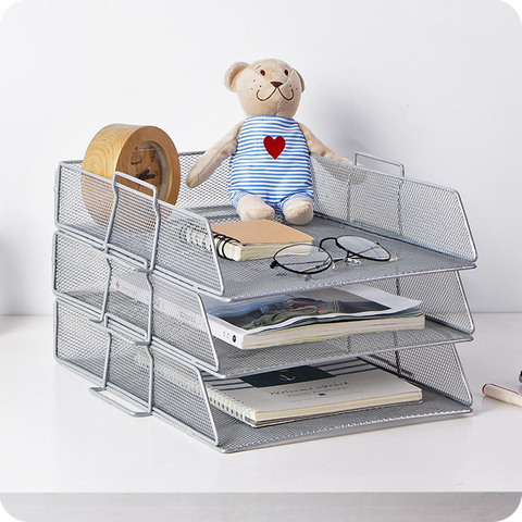 1 pcs Mesh Letter Book Magazine Holder A4 Paper Document Metal Iron Storage Rack File Tray For Office Desk Organizer Supply ► Photo 1/6