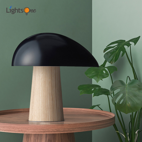 Nordic creative wood grain mushroom table light post modern hotel study bedroom art table lamp ► Photo 1/1