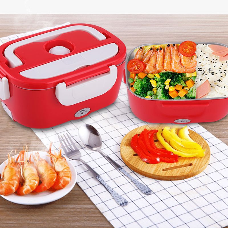 2 in 1 Car& Home Electric Heated Lunch Box Portable 12V 110V 220V Food Heater 
