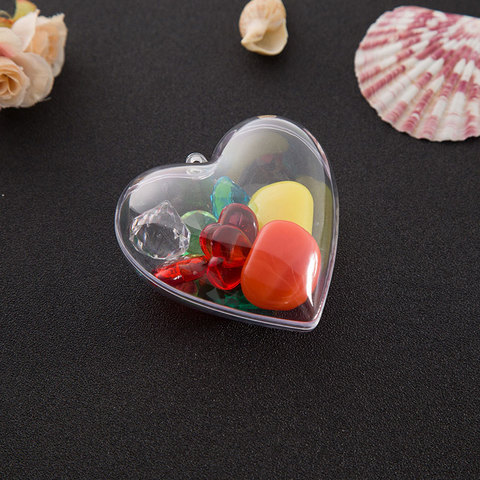 2022 Hot Sale 1 Set 65/80mm DIY Clear Plastic Clear 2Pcs Bath Bomb Mold Heart Shape Acrylic Mould 80*78*46mm ► Photo 1/6