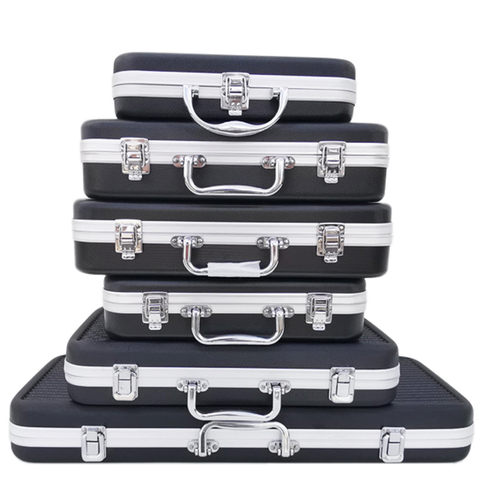 Portable Plastic Aluminum Alloy ToolBox Suitcase Impact Resistant Safety Instrument Case Storage Box With Sponge Lining ► Photo 1/6