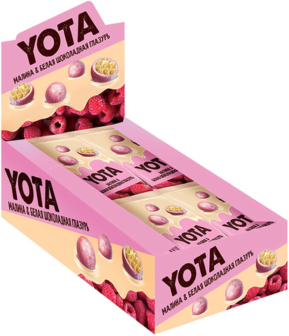 «Yota», драже хрустящий шарик в малиновой глазури, 40 г ► Photo 1/1