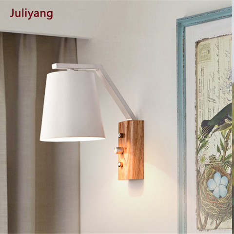 Bedroom lamp simple modern wall light creative wood art wall lamp bedside balcony aisle study reading wall sconce ► Photo 1/6