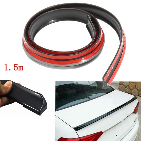 4.9ft/1.5M Universal Black Auto Car Rear Roof Trunk Spoiler Wing Lip Sticker Kit ► Photo 1/6