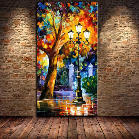 Mintura Large Hand painted Abstract Modern Wall Painting Rain Tree Road Palette Knife Oil Painting On Canvas Wall Art Home Decor ► Photo 1/6