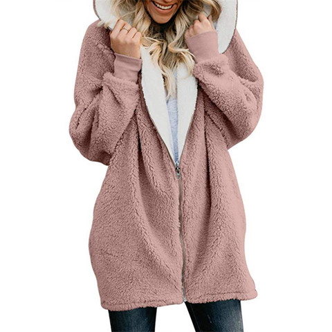 Women Cardigans Faux Fur Ladies Warm Jumper Fleece Faux Fur Coat Hoodie Outwear Femme Plus size 5XL Women's Jackets Winter Coat ► Photo 1/6