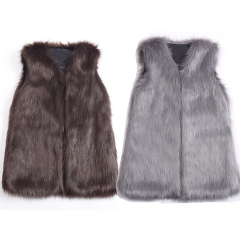 women's vest large size sleeveless jacket female autumn faux fur coat fox fur vest tank tops warm mink waistcoat long vest ► Photo 1/4